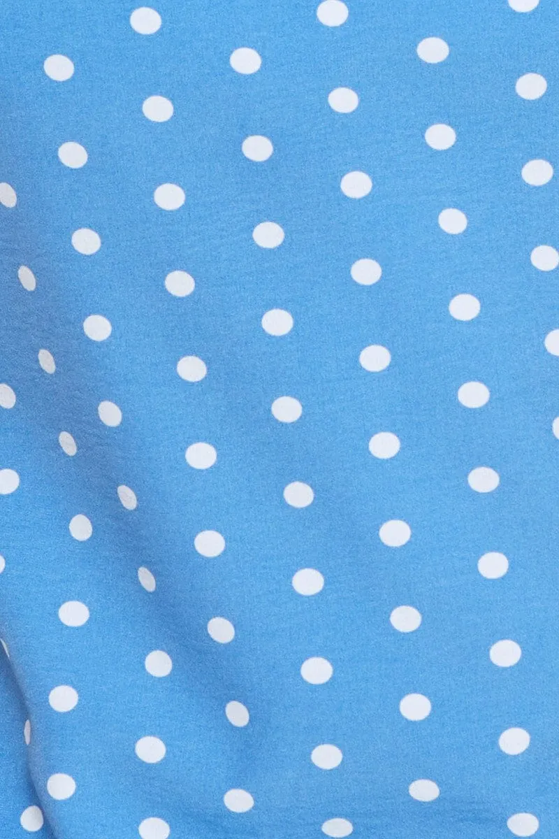 Polka Dot Singlet Top Sleeveless Tie Up