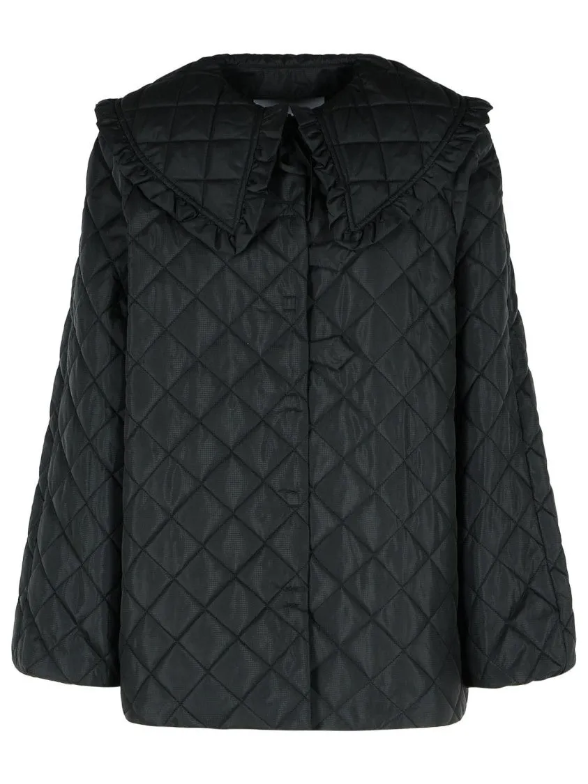 'Quilt' Black Nylon Jacket