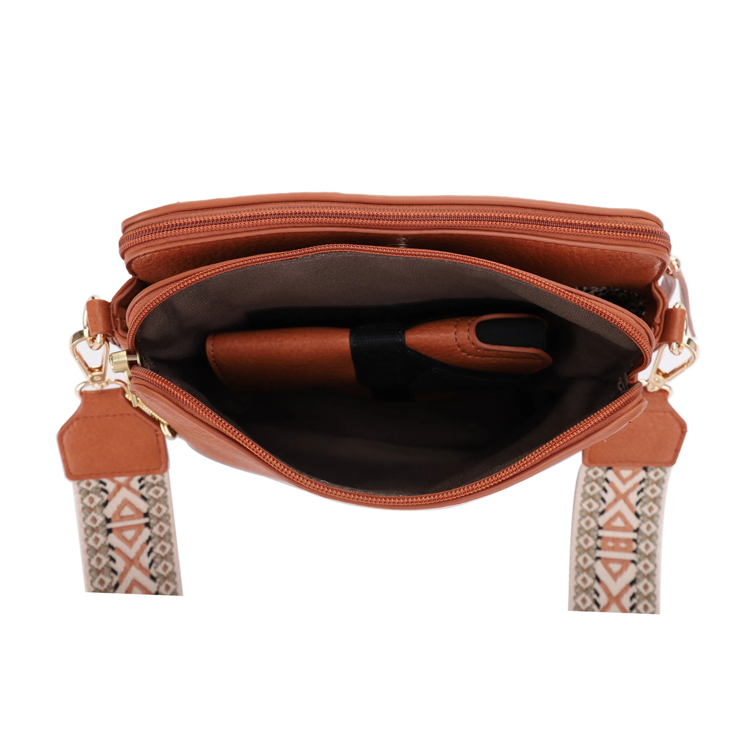 Rebecca Triple Compartment Lock and Key Concealed Carry Crossbody