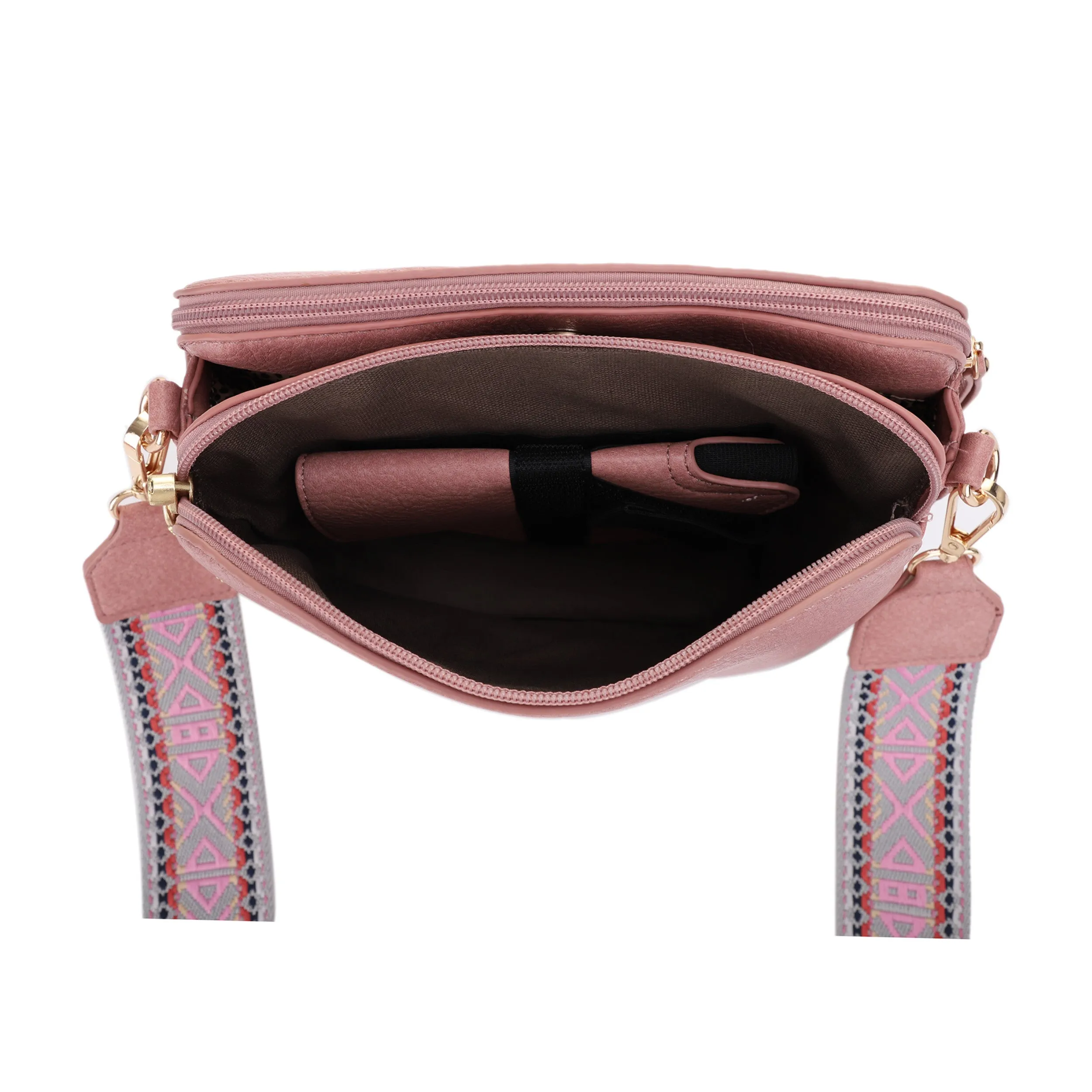 Rebecca Triple Compartment Lock and Key Concealed Carry Crossbody