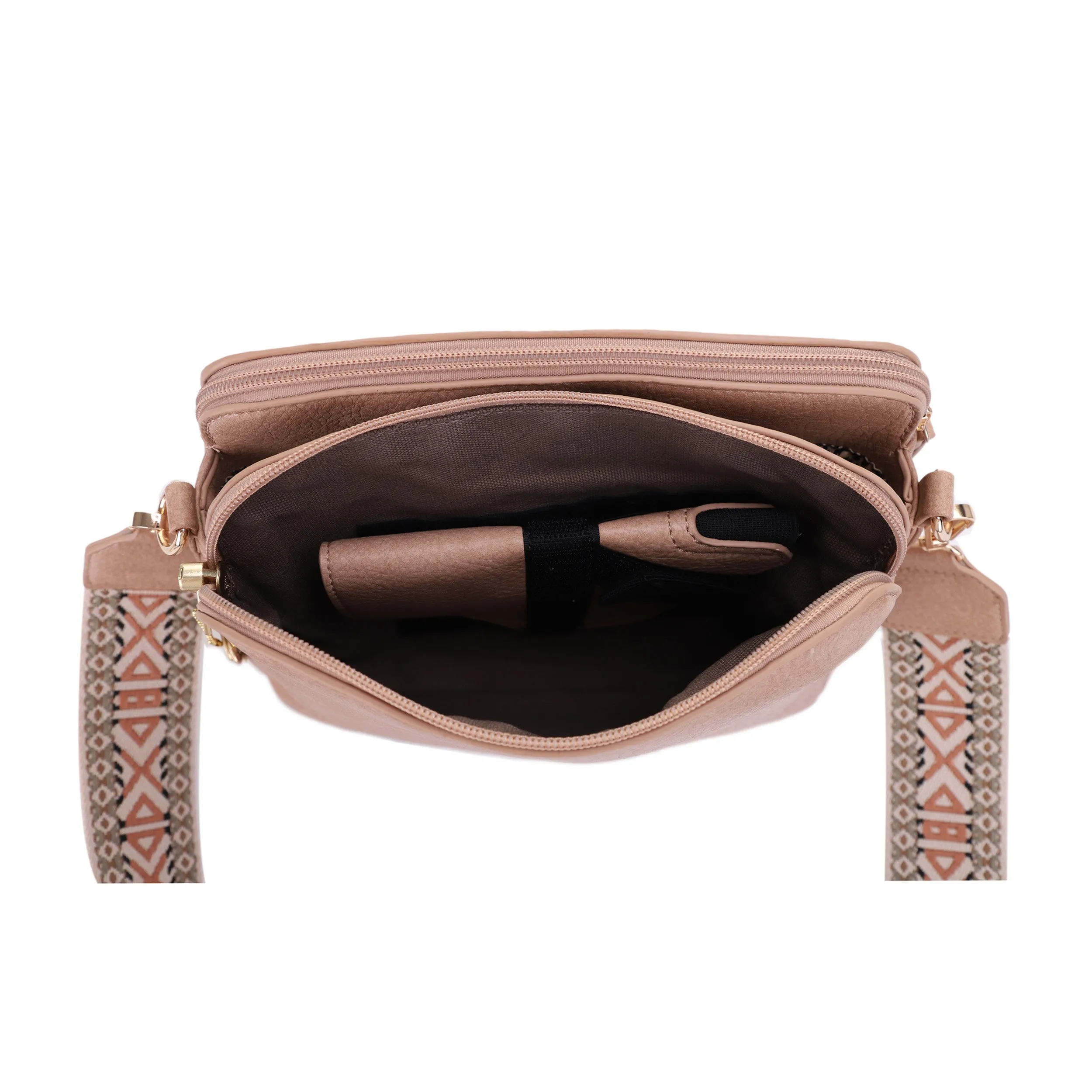 Rebecca Triple Compartment Lock and Key Concealed Carry Crossbody