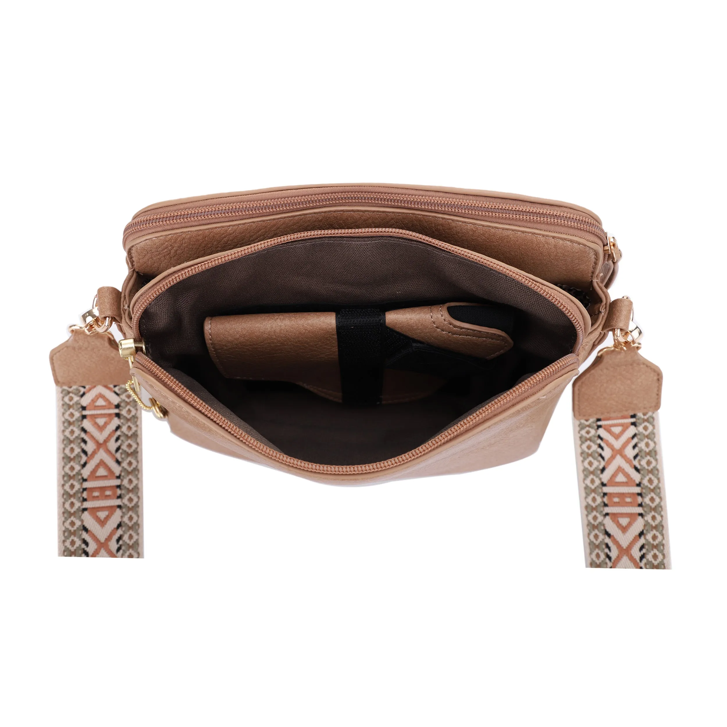 Rebecca Triple Compartment Lock and Key Concealed Carry Crossbody
