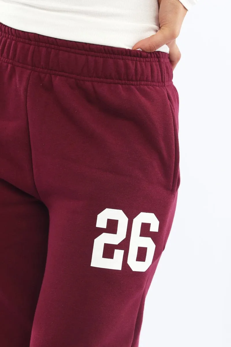 Red Track Pants Jogger