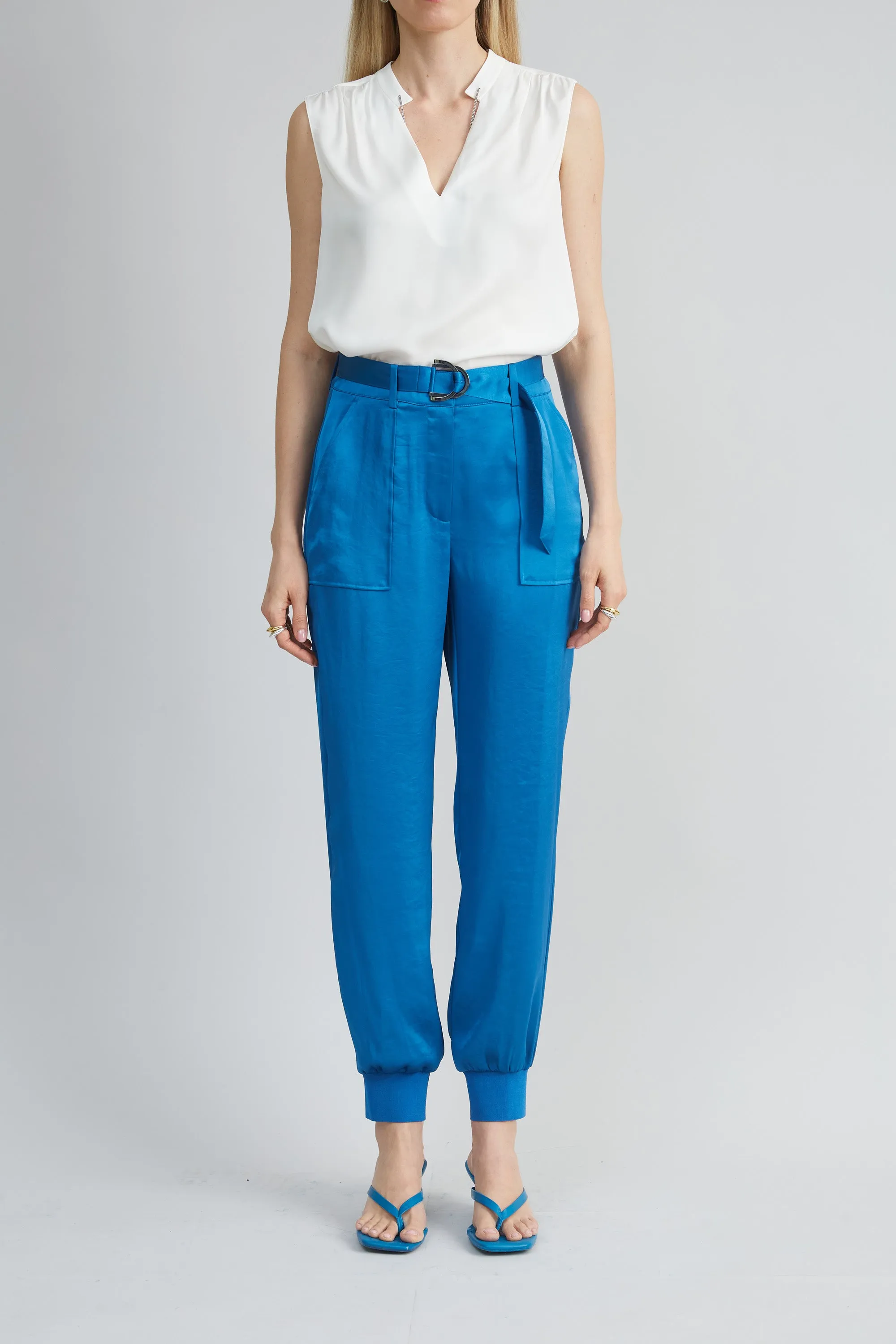 Satin Belted Cargo Pant