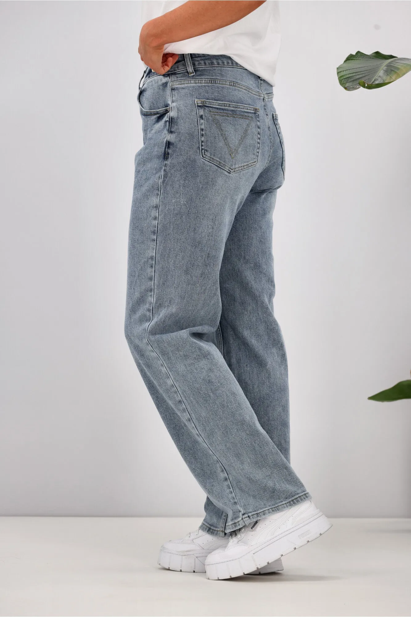 Shine On Label Atlas Relaxed Fit Jean Washed Blue