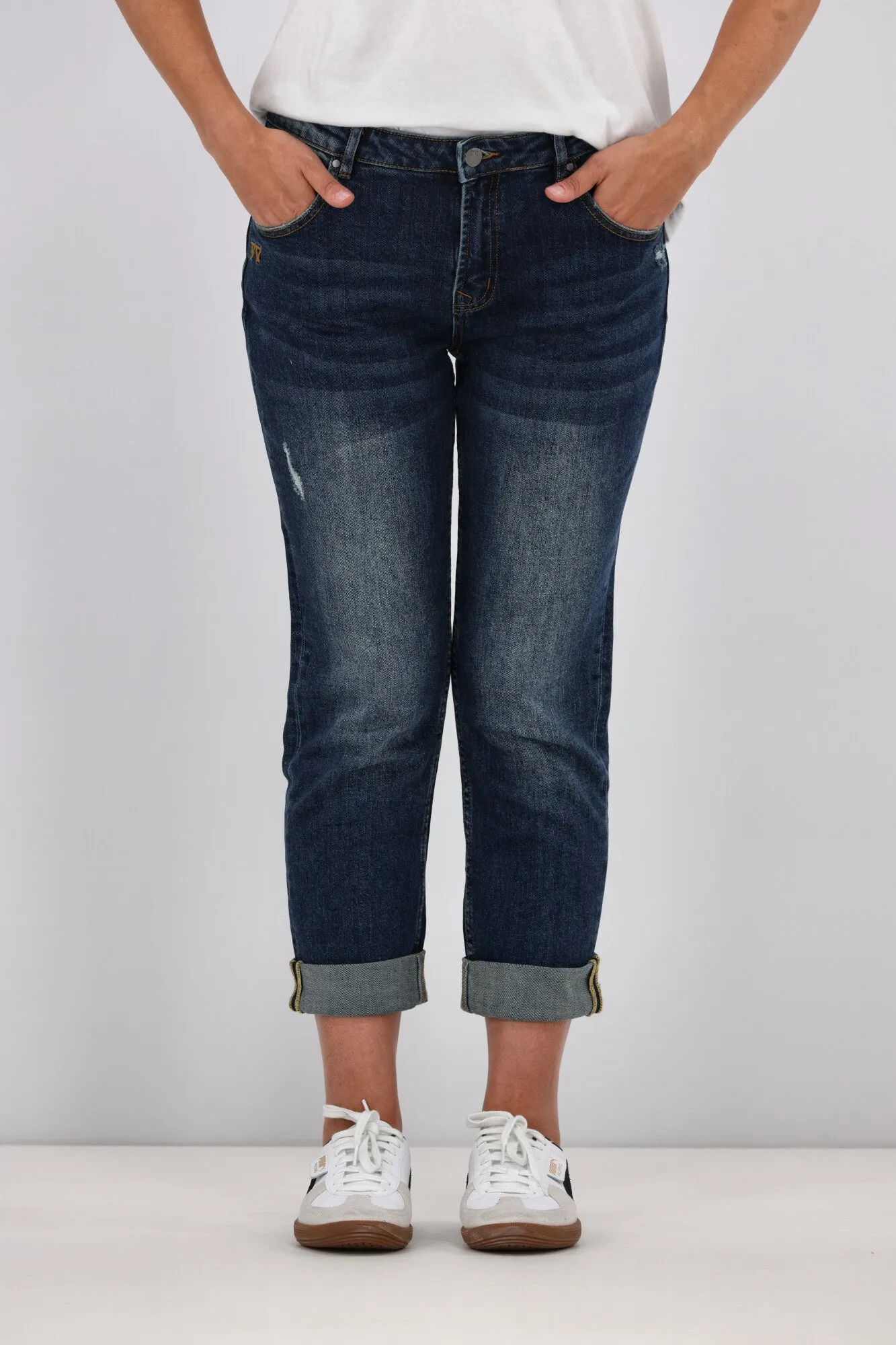Shine On Label Marlowe Boyfriend Jean Vintage Indigo