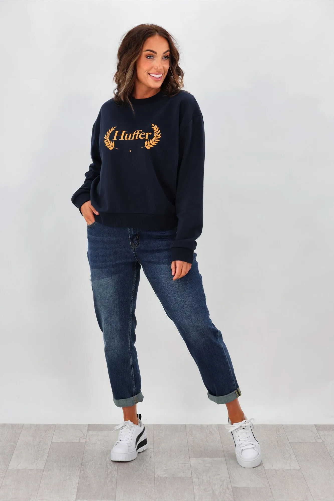 Shine On Label Marlowe Boyfriend Jean Vintage Indigo