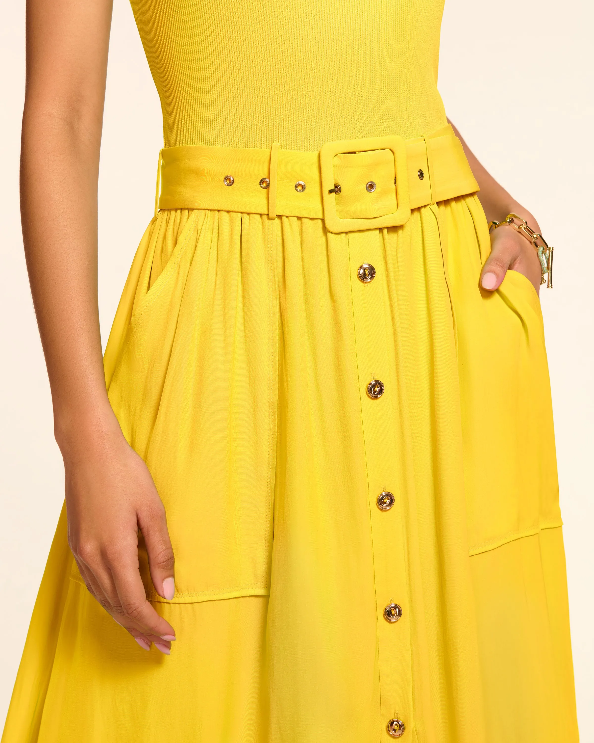 Sylvie Combo Ribbed Midi Dress