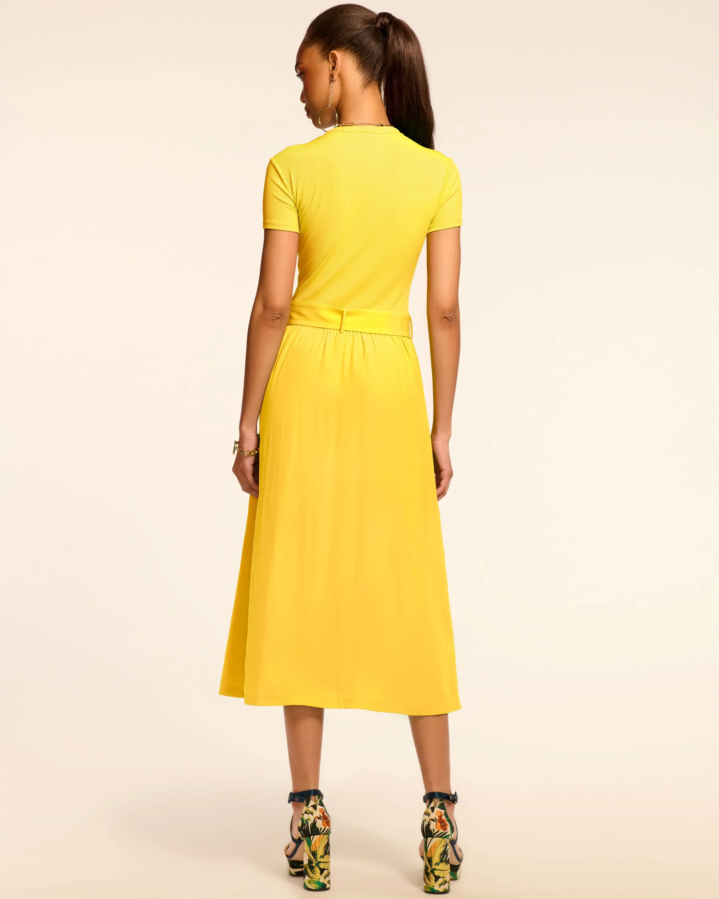 Sylvie Combo Ribbed Midi Dress