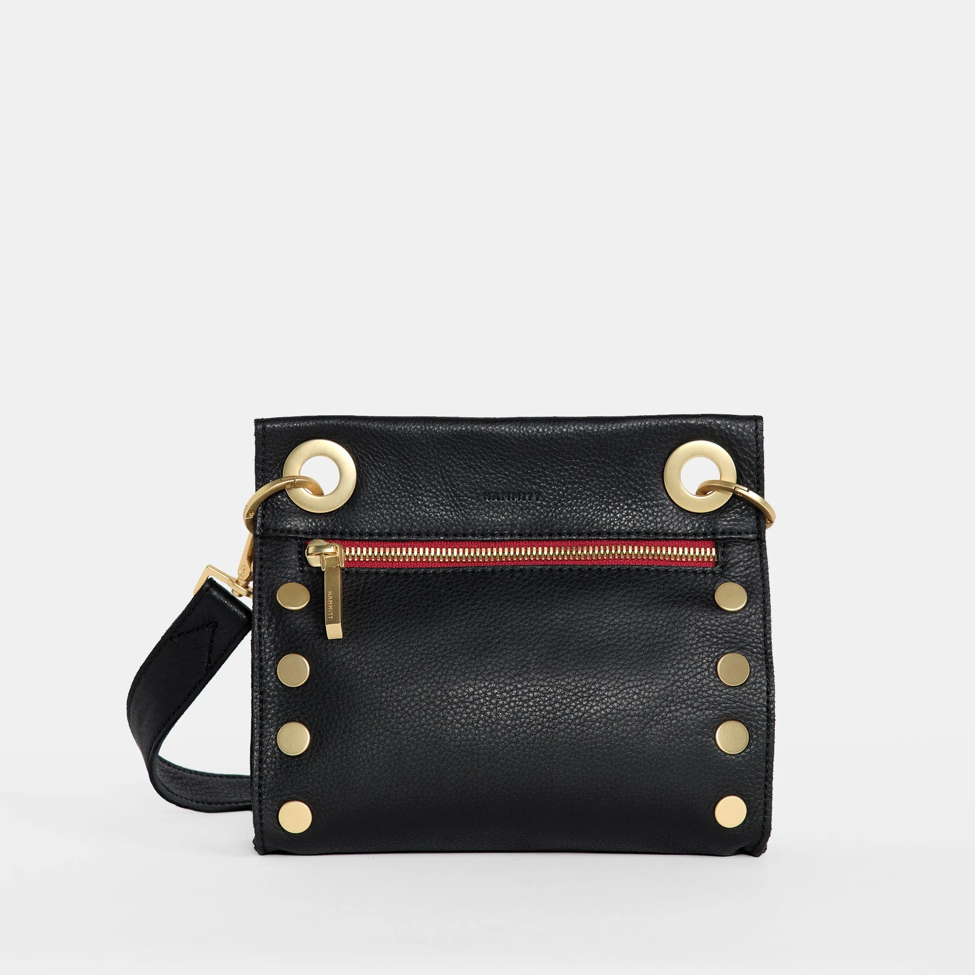 Tony | Black/Brushed Gold Red Zip | Sml