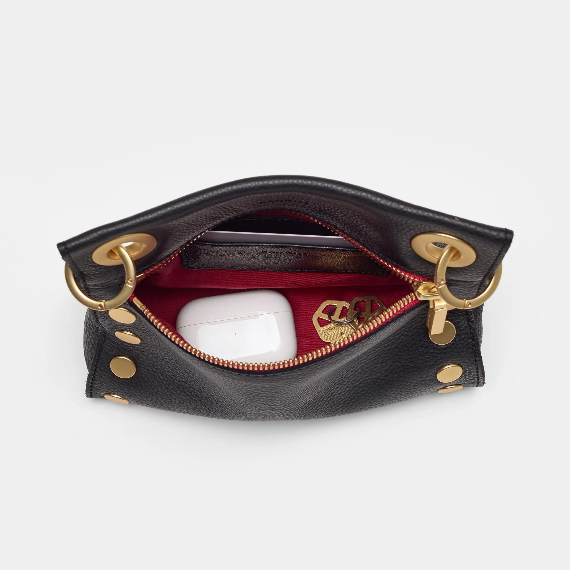 Tony | Black/Brushed Gold Red Zip | Sml