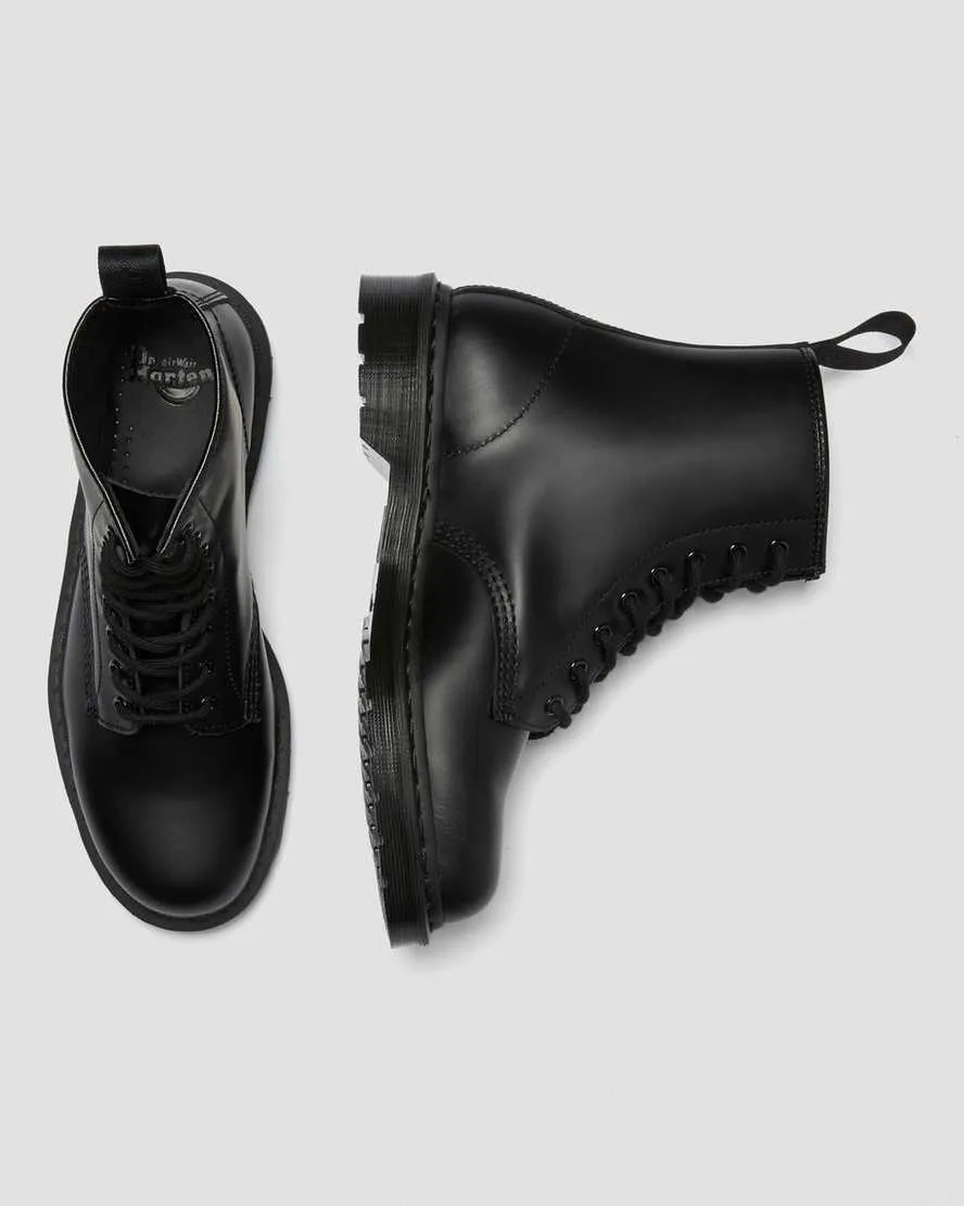 Unisex 1460 Mono Smooth Leather Lace Up Boots Black