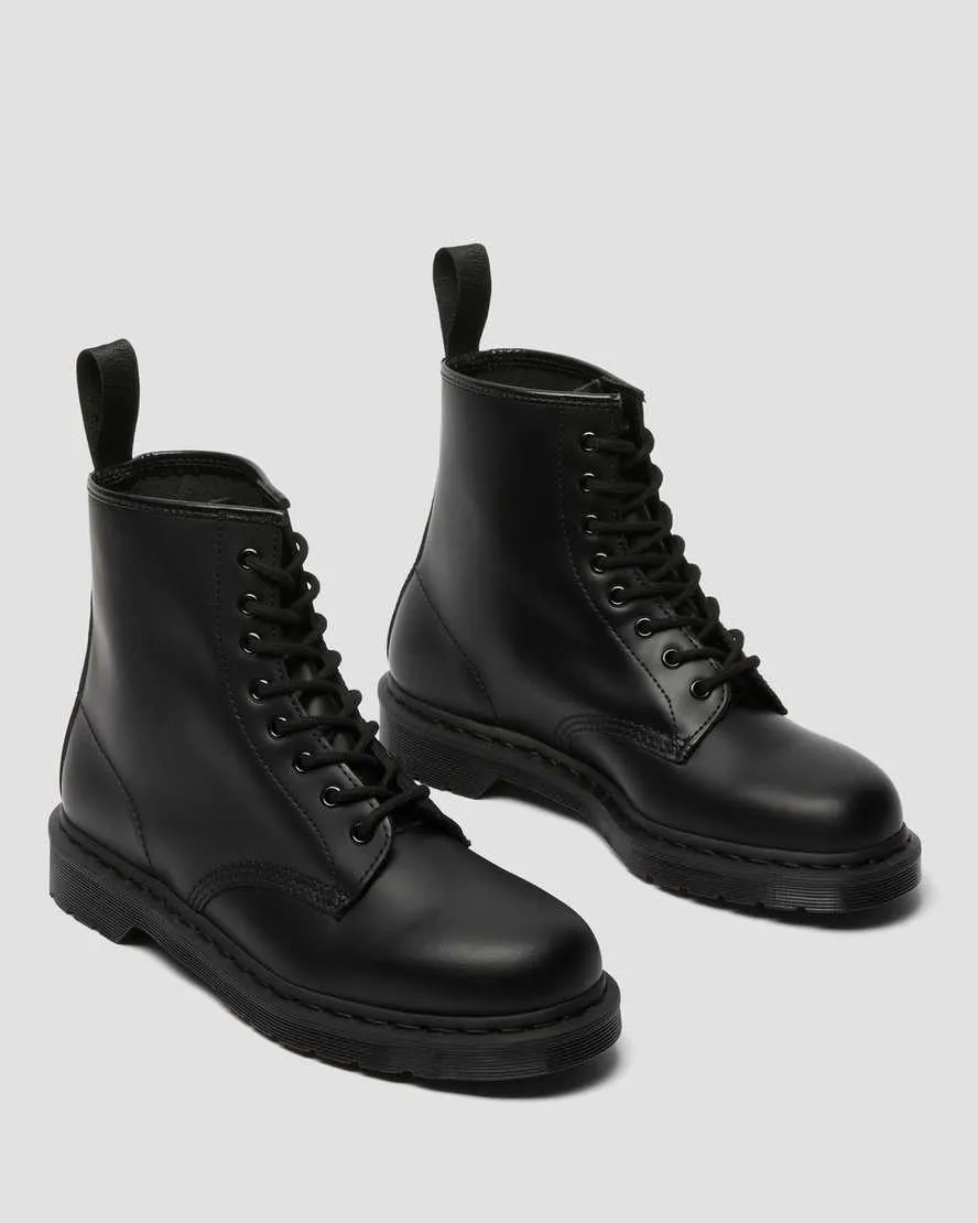 Unisex 1460 Mono Smooth Leather Lace Up Boots Black
