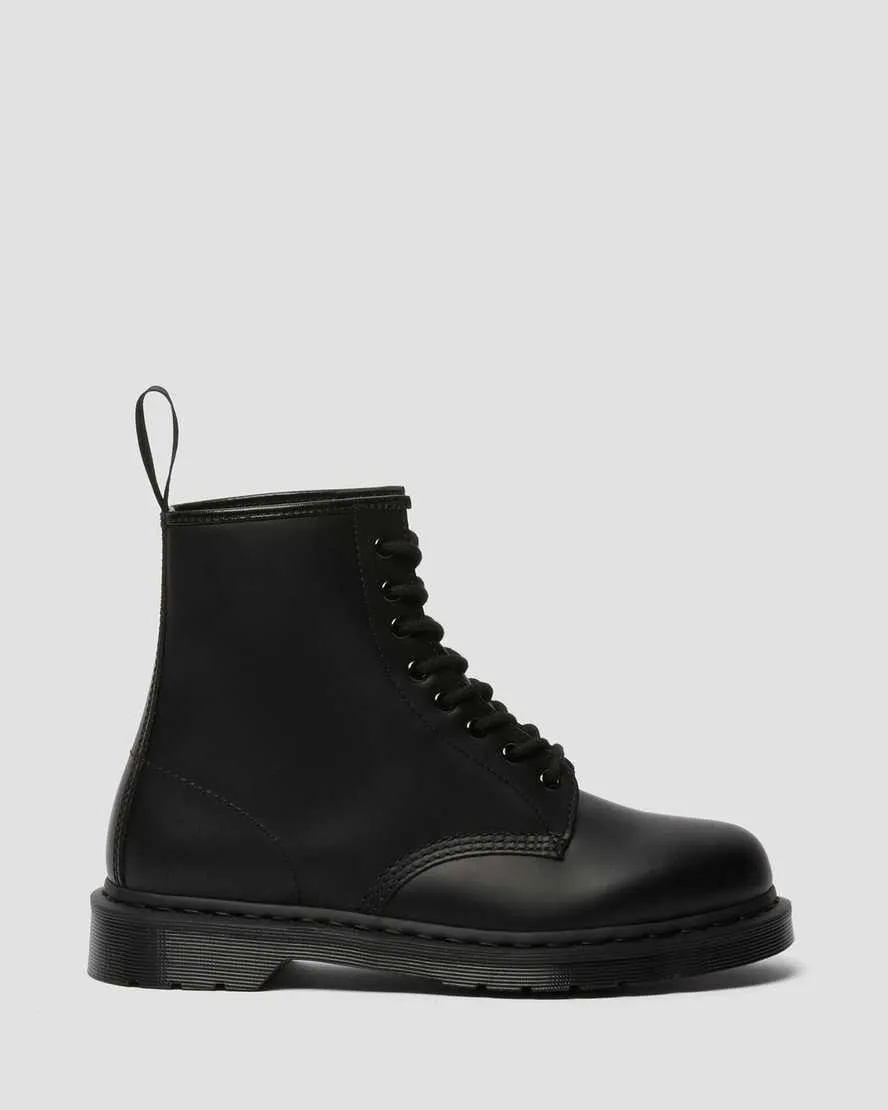 Unisex 1460 Mono Smooth Leather Lace Up Boots Black