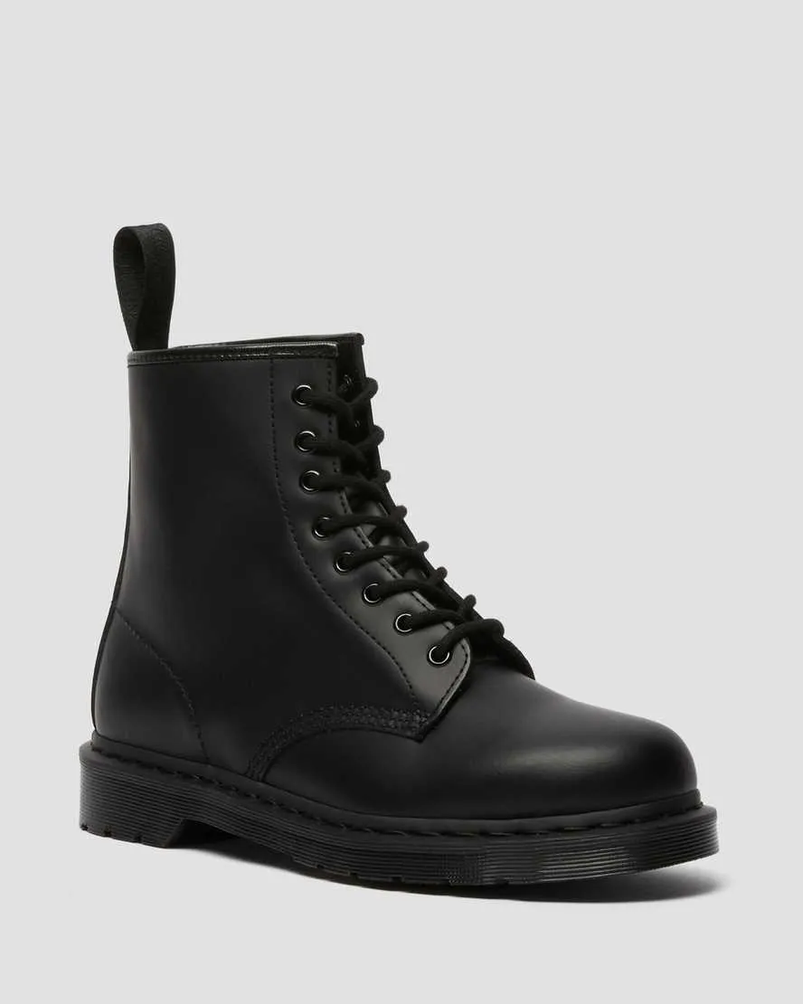 Unisex 1460 Mono Smooth Leather Lace Up Boots Black