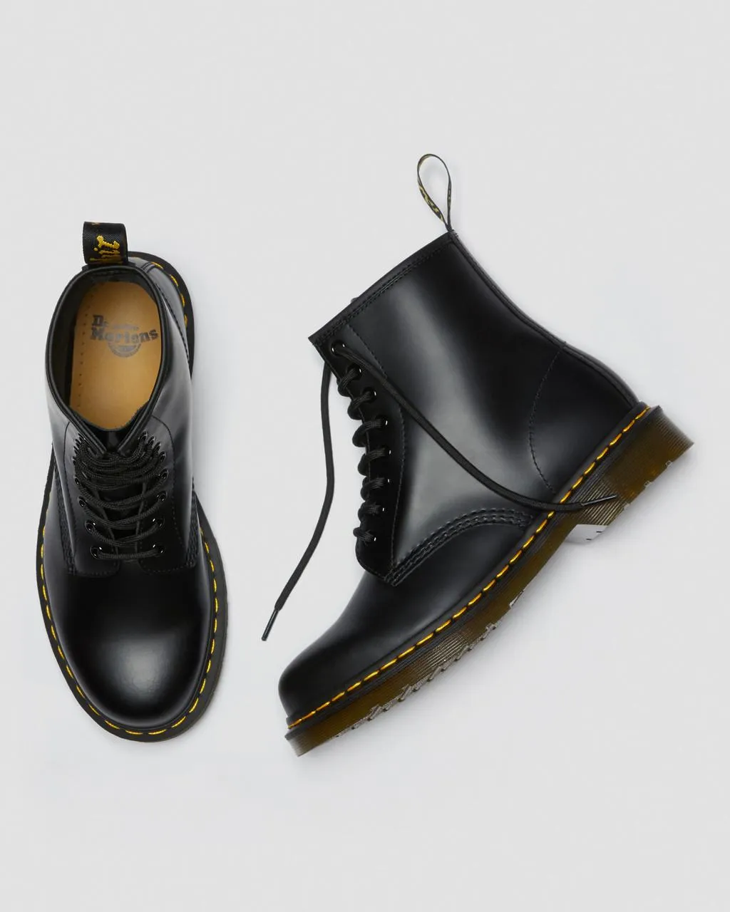 Unisex 1460 Smooth Leather Lace Up Boots Black