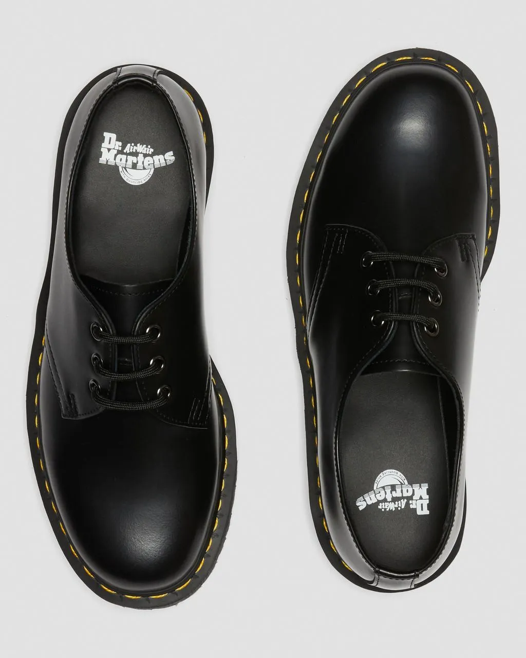 Unisex 1461 Smooth Leather Platform Shoes Black