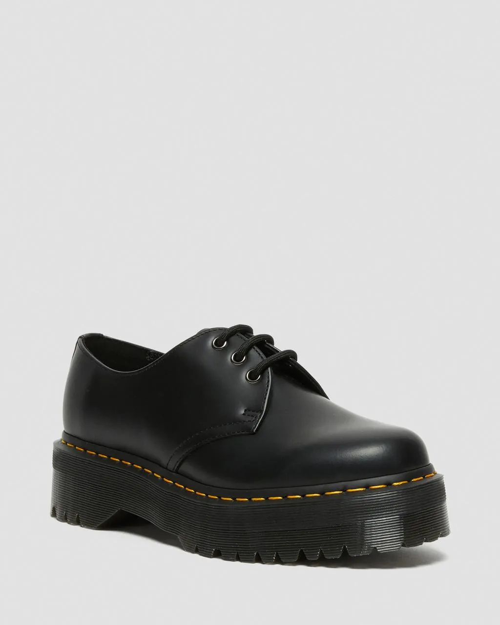Unisex 1461 Smooth Leather Platform Shoes Black