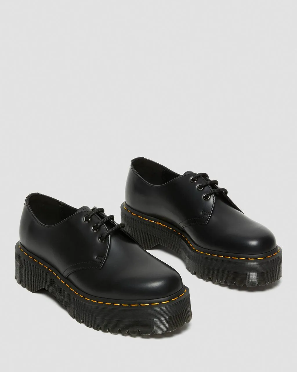 Unisex 1461 Smooth Leather Platform Shoes Black