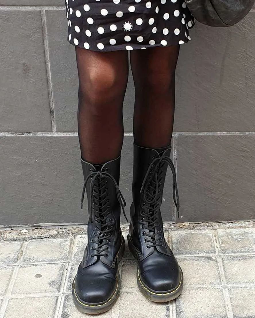 Unisex 1914 Smooth Leather Tall Boots Black