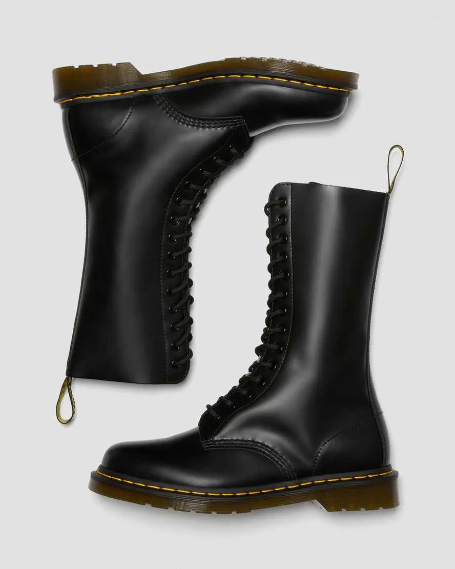 Unisex 1914 Smooth Leather Tall Boots Black