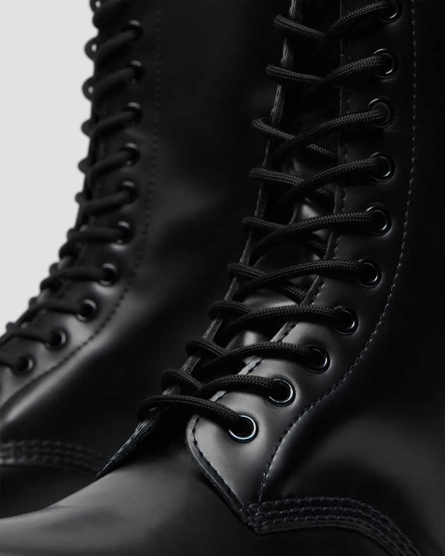 Unisex 1914 Smooth Leather Tall Boots Black