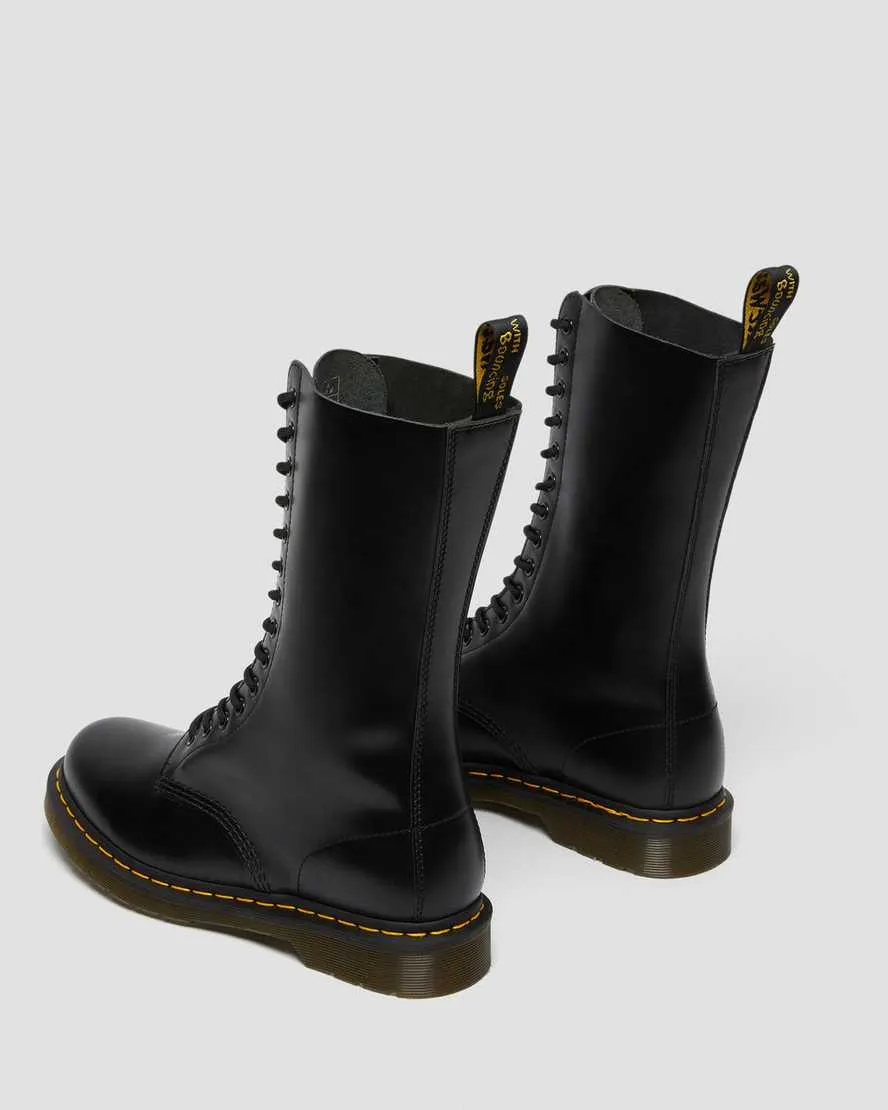 Unisex 1914 Smooth Leather Tall Boots Black