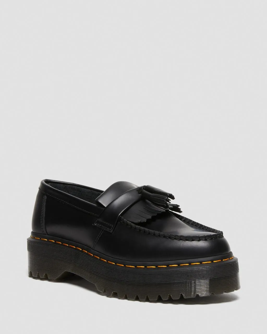 Unisex Adrian Leather Platform Tassel Loafers Black