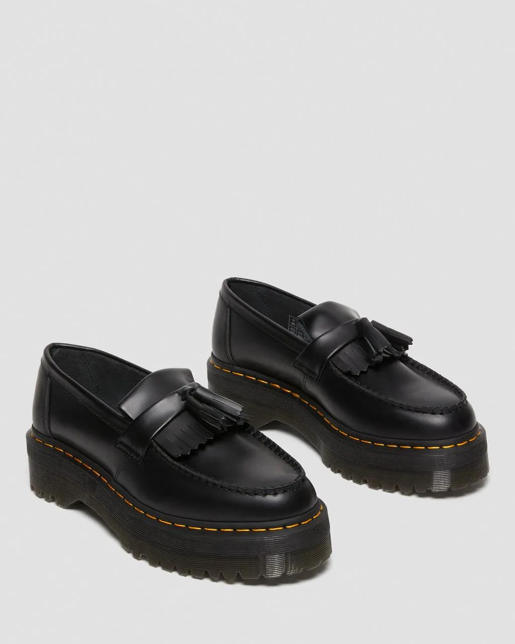 Unisex Adrian Leather Platform Tassel Loafers Black