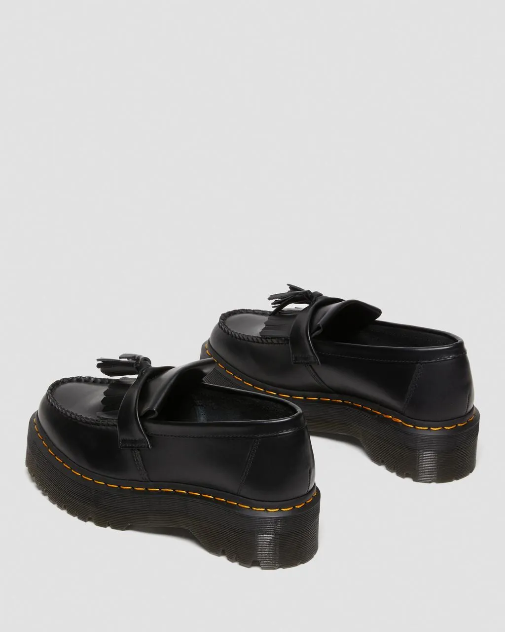 Unisex Adrian Leather Platform Tassel Loafers Black