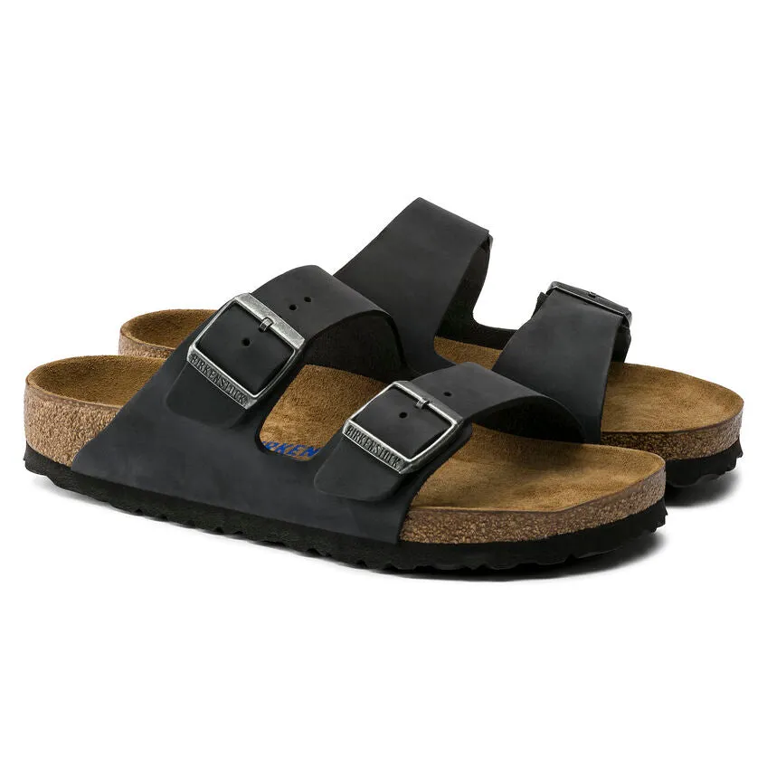 Unisex Arizona Soft Footbed Oiled Leather Black Medium/Narrow