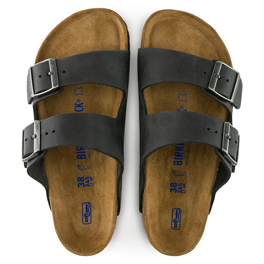 Unisex Arizona Soft Footbed Oiled Leather Black Medium/Narrow