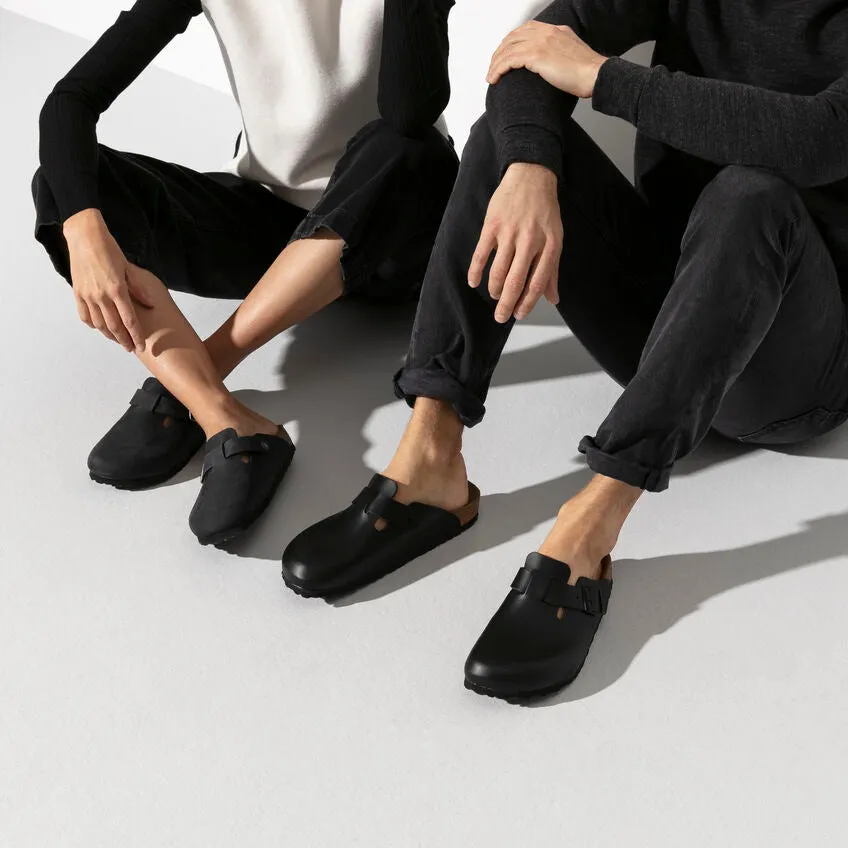 Unisex Boston Oiled Leather Black Regular/Wide