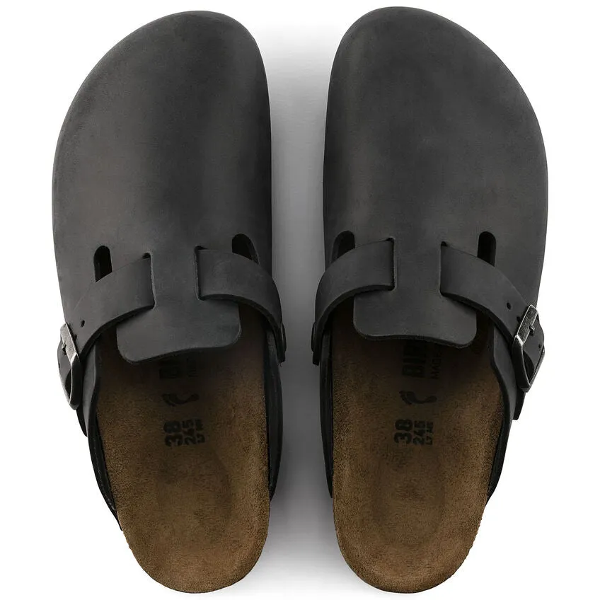 Unisex Boston Oiled Leather Black Regular/Wide