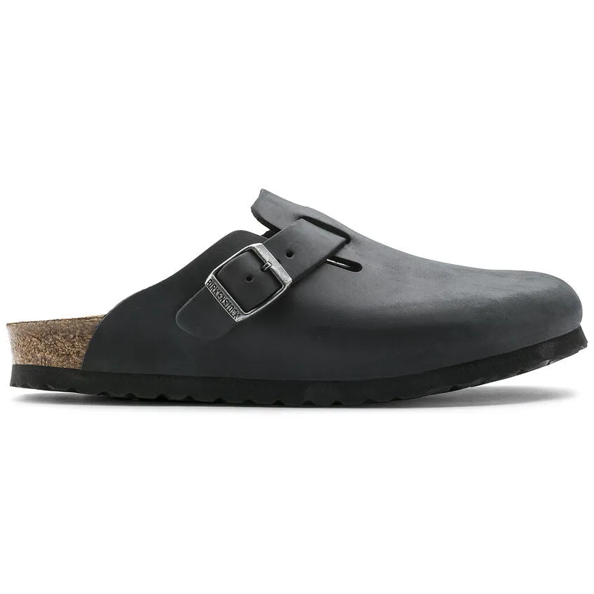 Unisex Boston Oiled Leather Black Regular/Wide