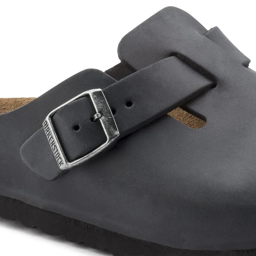 Unisex Boston Oiled Leather Black Regular/Wide