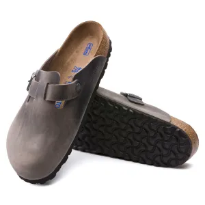 Unisex Boston Soft Footbed Oiled Leather  Iron Medium/Narrow