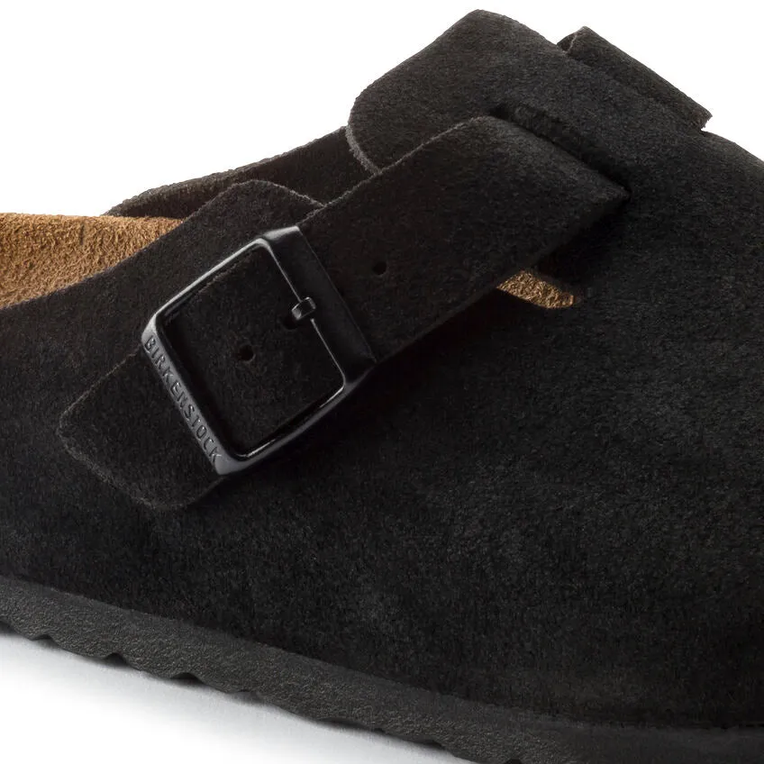Unisex Boston Soft Footbed Suede Leather Black Medium/Narrow