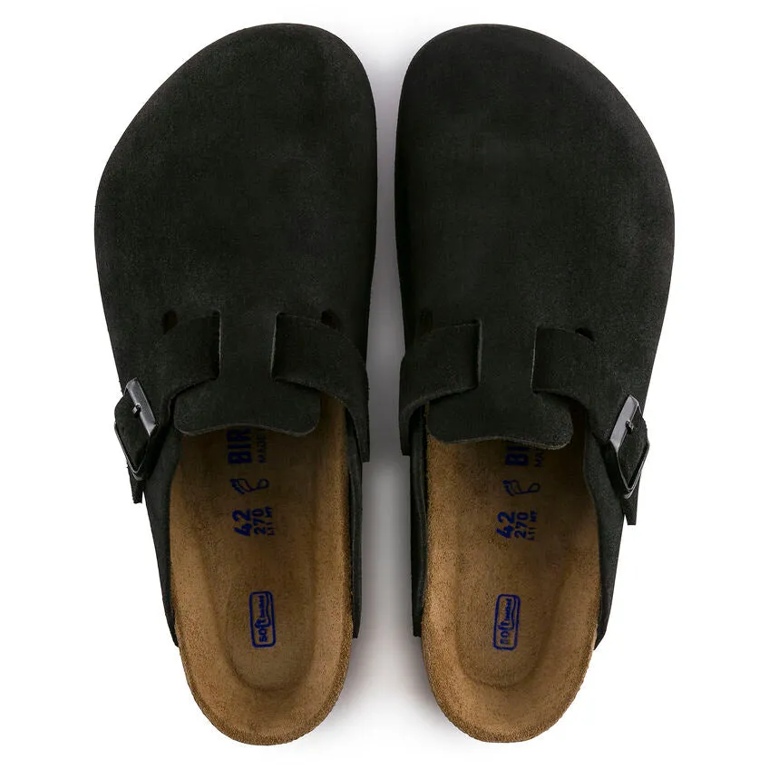 Unisex Boston Soft Footbed Suede Leather Black Medium/Narrow