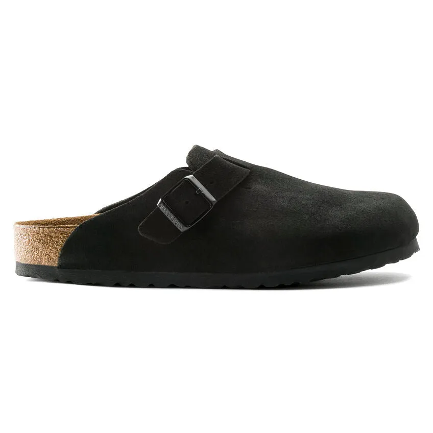 Unisex Boston Soft Footbed Suede Leather Black Medium/Narrow