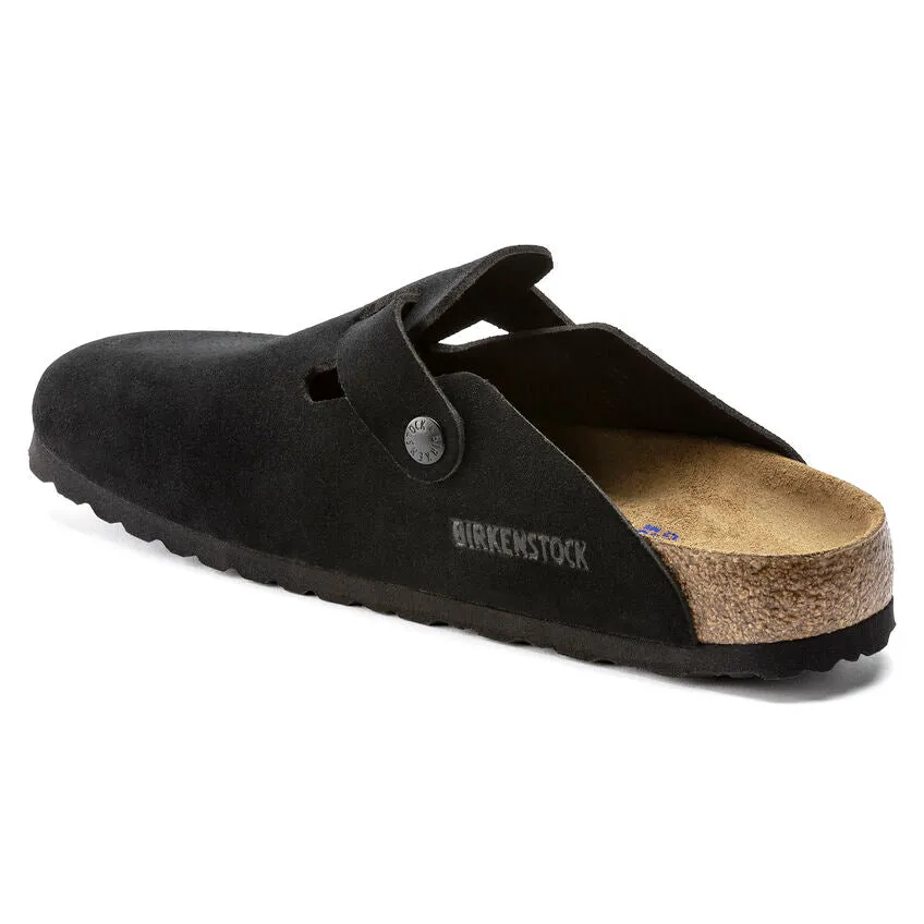Unisex Boston Soft Footbed Suede Leather Black Medium/Narrow