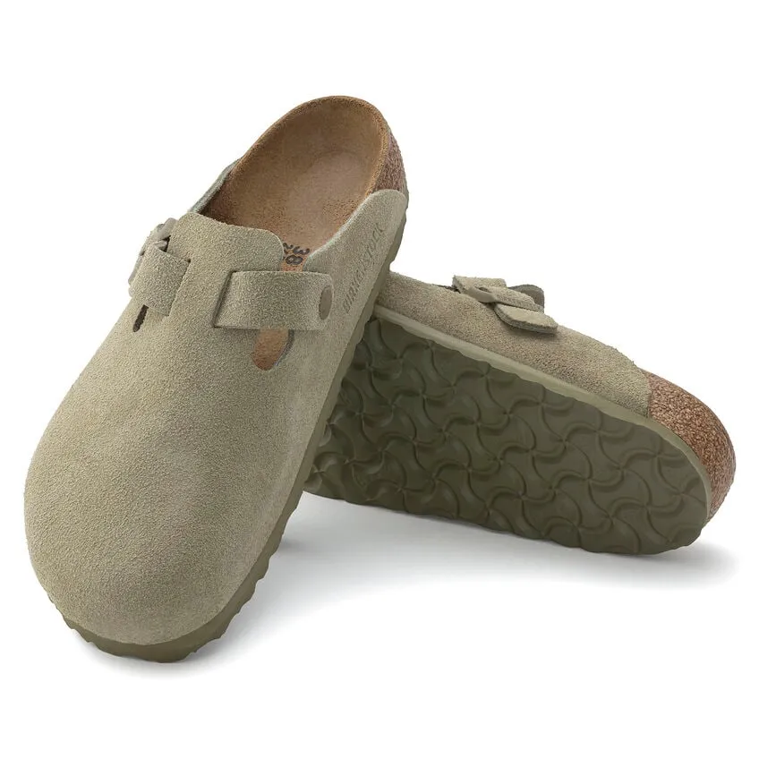 Unisex Boston Suede Leather Faded Khaki Regular/Wide