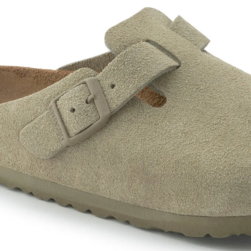 Unisex Boston Suede Leather Faded Khaki Regular/Wide