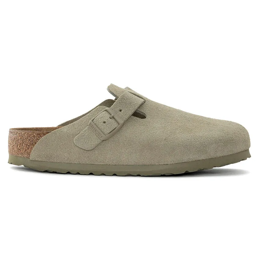 Unisex Boston Suede Leather Faded Khaki Regular/Wide