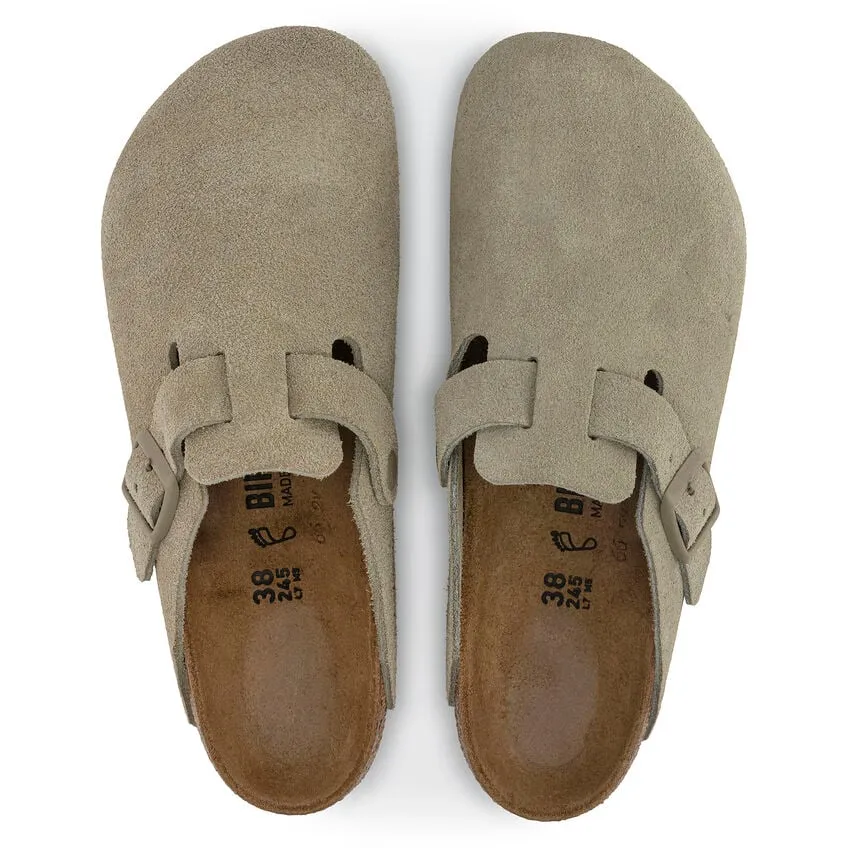 Unisex Boston Suede Leather Faded Khaki Regular/Wide