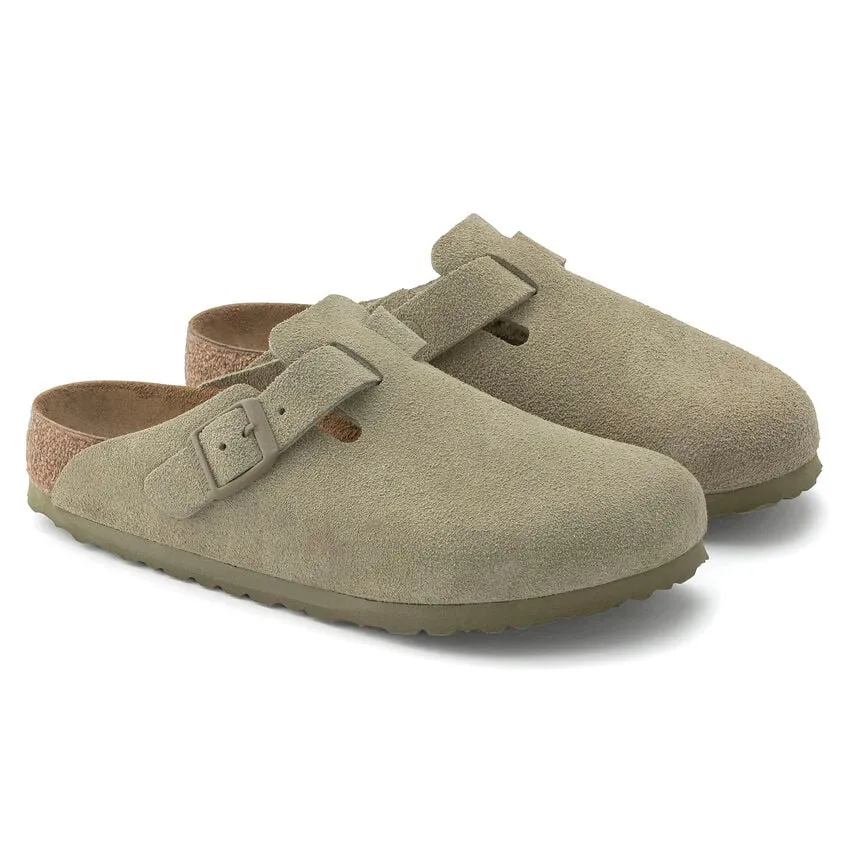 Unisex Boston Suede Leather Faded Khaki Regular/Wide