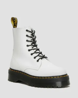 Unisex Jadon Boot Smooth Leather Platforms White