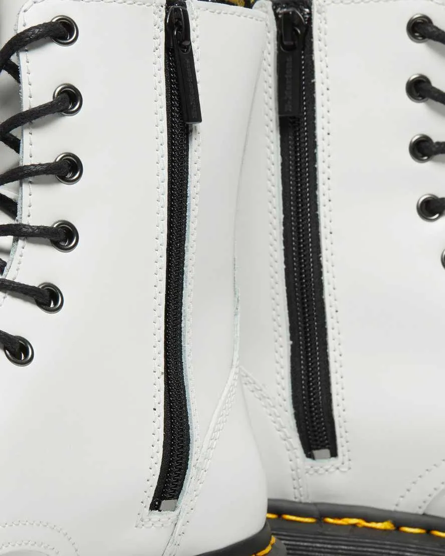 Unisex Jadon Boot Smooth Leather Platforms White