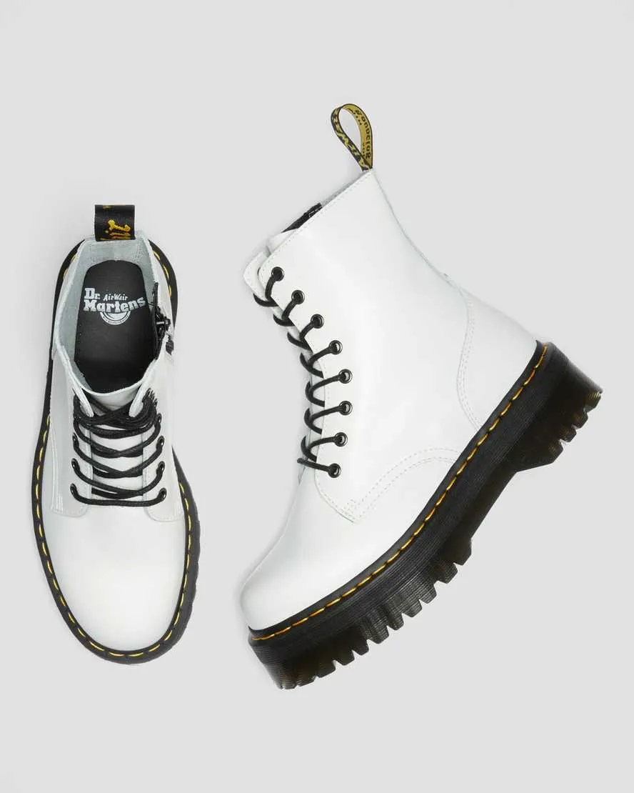 Unisex Jadon Boot Smooth Leather Platforms White
