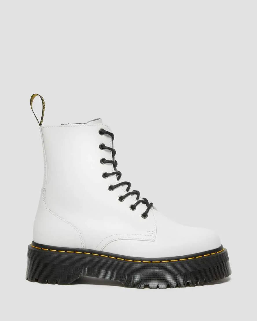 Unisex Jadon Boot Smooth Leather Platforms White